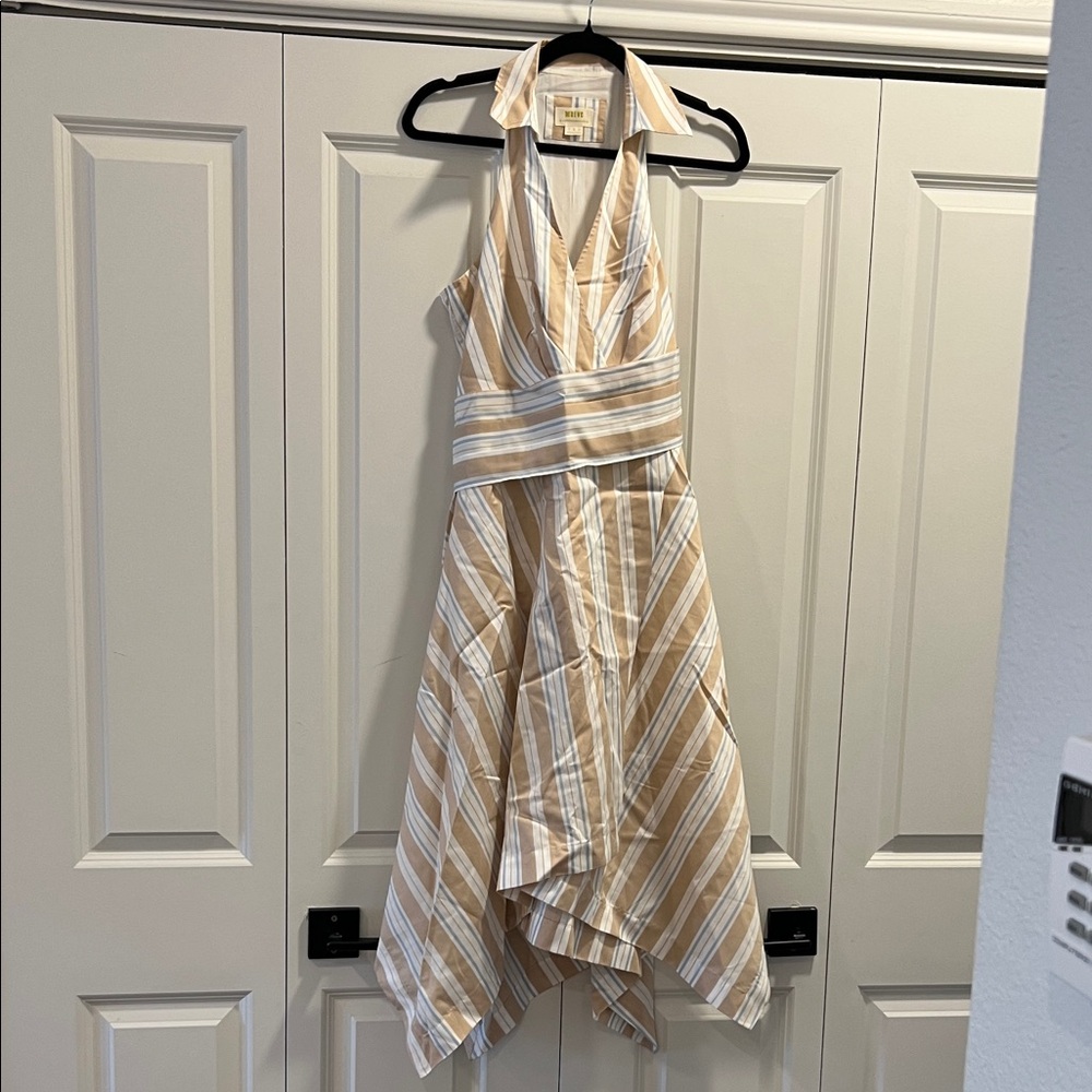 Anthropologie Maeve high-low striped dress